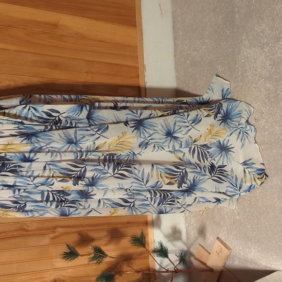 Gal Meets Glam Maxi Dress Chiffon Tropical Kiki Leaf Print Flowy Size 14 NICE - Picture 5 of 15
